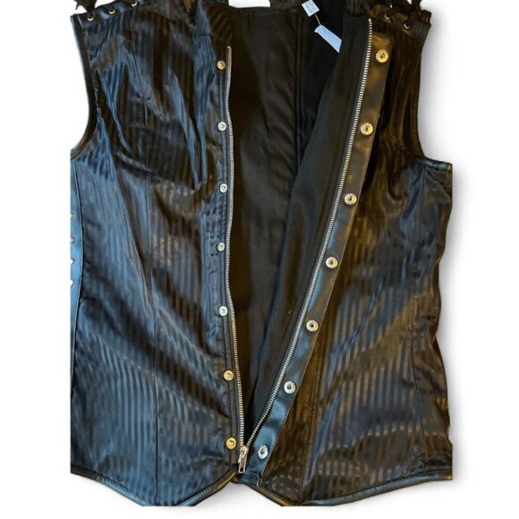 Steampunk Corset Satin Pinstripe Vest - NWT - Picture 6 of 8